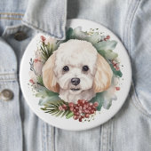 Poodle Weihnachtsfest Button (Beispiel)
