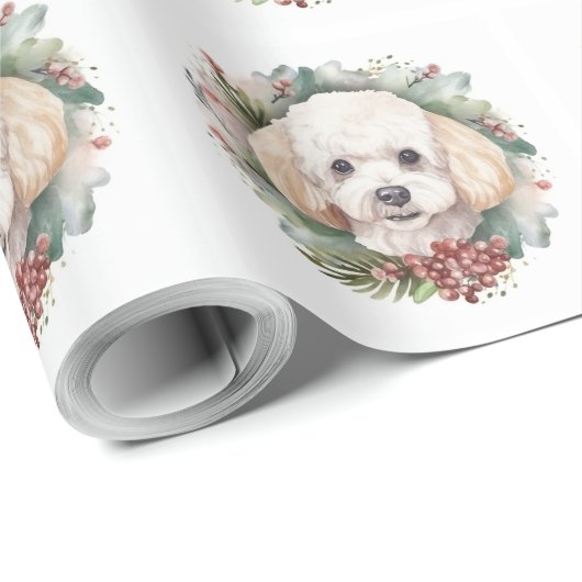Poodle Weihnachtsfest Geschenkpapier (Rolleneckpunkt)