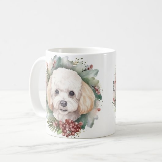 Poodle Weihnachtsfest Kaffeetasse (Vorderseite Links)