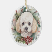 Poodle Weihnachtsfest Keramik Ornament (Rechts)