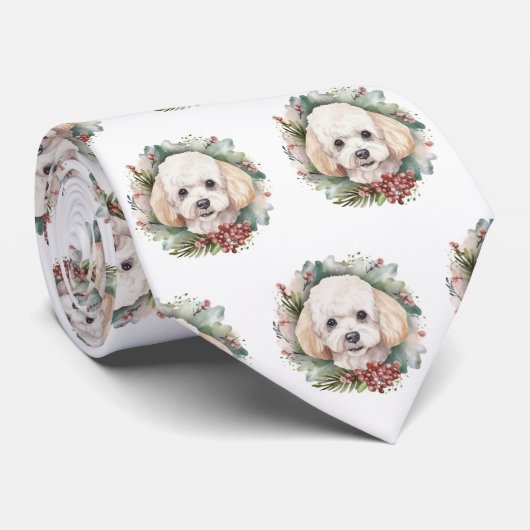 Poodle Weihnachtsfest Krawatte (Gerollt)