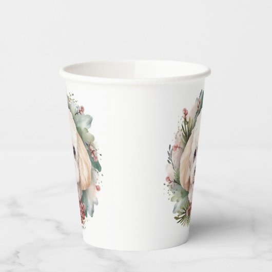 Poodle Weihnachtsfest Pappbecher (Links)