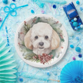 Poodle Weihnachtsfest Pappteller (Party)