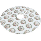 Poodle Weihnachtsfest Polyester Weihnachtsbaumdecke (Schrägansicht)