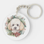 Poodle Weihnachtsfest Schlüsselanhänger (Rückseite)