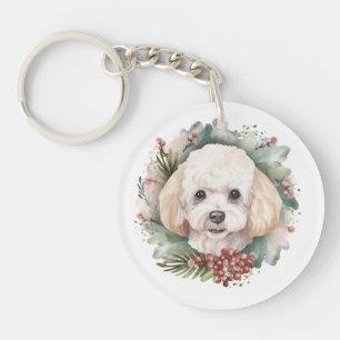 Poodle Weihnachtsfest Schlüsselanhänger