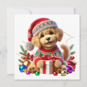 Poodle Weihnachtsgeschenk Feiertagskarte (Vorderseite)