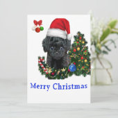 Poodle Weihnachtskarten Einladung (Stehend Vorderseite)