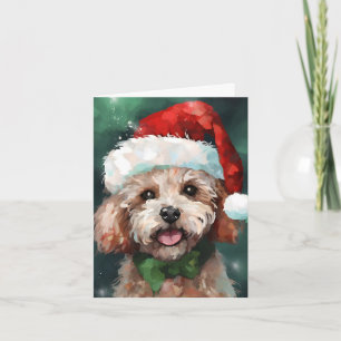 Poodle Weihnachtsmalerei Karte