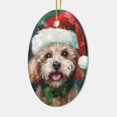 Poodle Weihnachtsmalerei Keramik Ornament (Links)