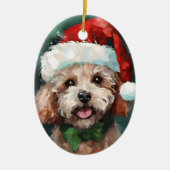 Poodle Weihnachtsmalerei Keramik Ornament (Vorne)
