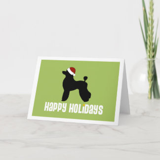 Poodle Weihnachtsmannmütze Feiertagskarte