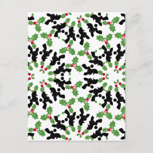 Poodle Weihnachtsmuster Feiertagspostkarte