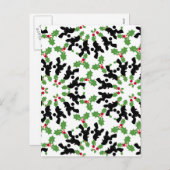 Poodle Weihnachtsmuster Feiertagspostkarte (Vorne/Hinten)