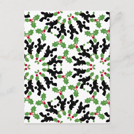 Poodle Weihnachtsmuster Feiertagspostkarte (Vorderseite)