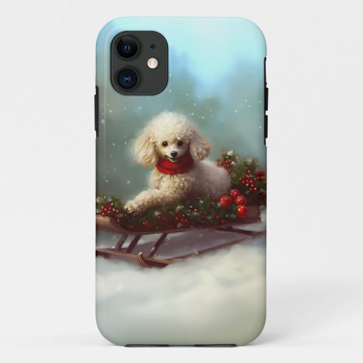 Poodle Weihnachtsschnee Winter Case-Mate iPhone Hülle (Rückseite)