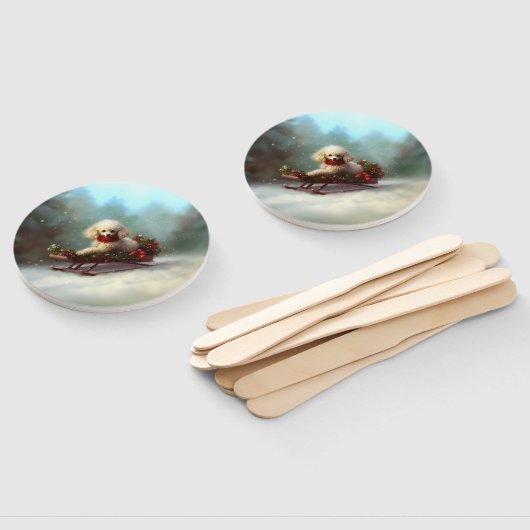 Poodle Weihnachtsschnee Winter Fächer (Non-assembled)