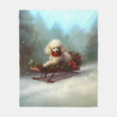 Poodle Weihnachtsschnee Winter Fleecedecke (Vorderseite)