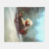 Poodle Weihnachtsschnee Winter Fleecedecke (Vorderseite (Horizontal))