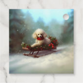 Poodle Weihnachtsschnee Winter Geschenkanhänger (Rückseite)