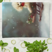 Poodle Weihnachtsschnee Winter Geschirrtuch (Gefaltet)