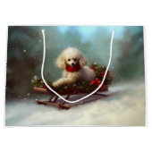 Poodle Weihnachtsschnee Winter Große Geschenktüte (Vorderseite)