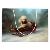 Poodle Weihnachtsschnee Winter Große Geschenktüte (Rückseite)