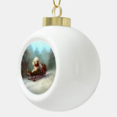 Poodle Weihnachtsschnee Winter Keramik Kugel-Ornament (Rechts)