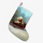 Poodle Weihnachtsschnee Winter Kleiner Weihnachtsstrumpf (Vorderansicht (hängend))