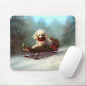 Poodle Weihnachtsschnee Winter Mousepad (Mit Mouse)