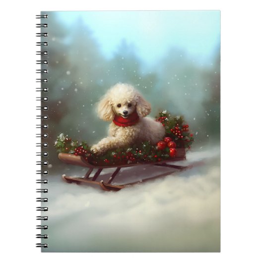 Poodle Weihnachtsschnee Winter Notizblock (Vorderseite)