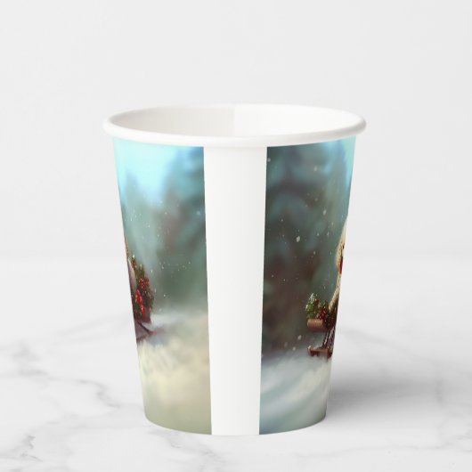 Poodle Weihnachtsschnee Winter Pappbecher (Links)