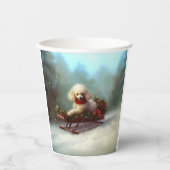 Poodle Weihnachtsschnee Winter Pappbecher (Vorderseite)