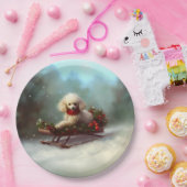 Poodle Weihnachtsschnee Winter Pappteller (Party)