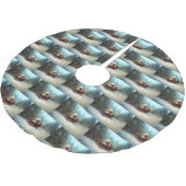 Poodle Weihnachtsschnee Winter Polyester Weihnachtsbaumdecke (Schrägansicht)