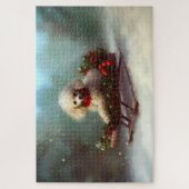 Poodle Weihnachtsschnee Winter Puzzle (Vertikal)