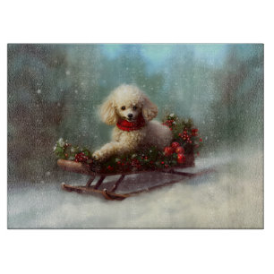 Poodle Weihnachtsschnee Winter Schneidebrett