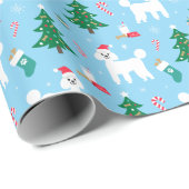 Poodle Weihnachtswrapping Paper Geschenkpapier (Rolleneckpunkt)