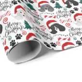 Poodle Weihnachtswrapping Paper Geschenkpapier (Rolleneckpunkt)