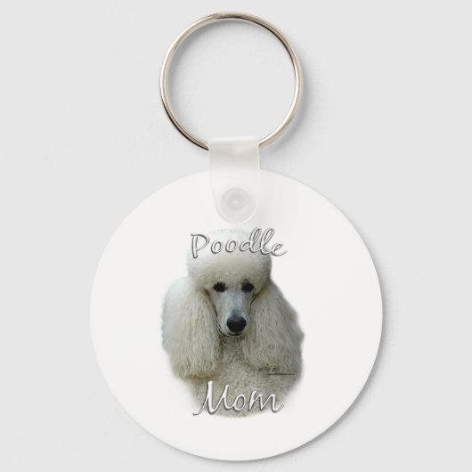 Poodle (weiß) Mama 2 Schlüsselanhänger (Vorderseite)