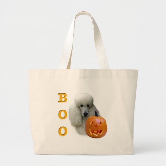 Poodle (weiß überzogen) Boo Jumbo Stoffbeutel (Vorne)