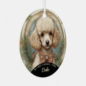 Poodle Welpe First Christmas Metal Ornament Aus Metall (Vorderseite Rechts)
