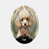 Poodle Welpe First Christmas Metal Ornament Aus Metall (Vorderseite links)