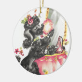 Poodle Welpe mit Schminktisch Keramik Ornament (Links)
