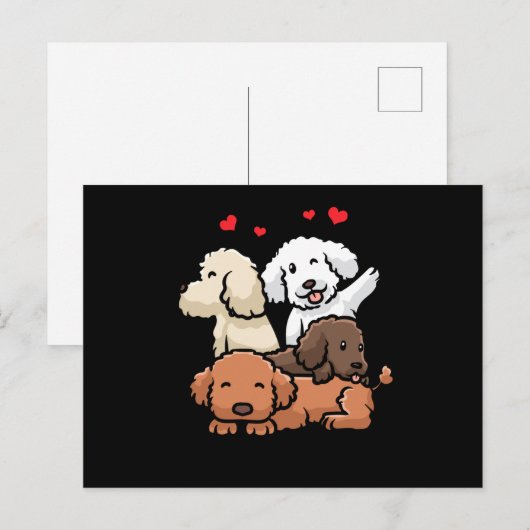 Poodle Welppies Postkarte (Vorne/Hinten)