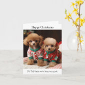 Poodle Welppies Weihnachtskarte Karte (Gelbe Blume)