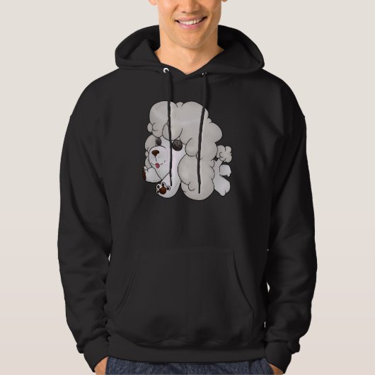 Poodle White Hoodie (Vorderseite)