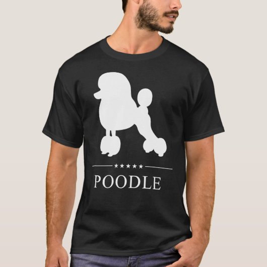Poodle White Silhouette T-Shirt (Vorderseite)