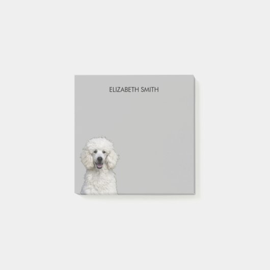 Poodle White Standard Dog Post-it Klebezettel (Vorderseite)