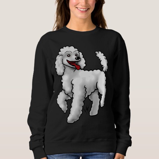 Poodle White Sweatshirt (Vorderseite)